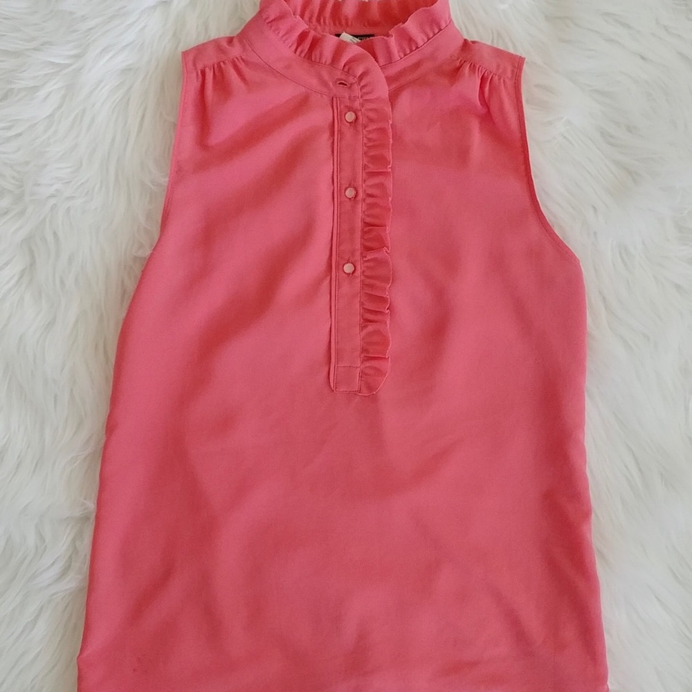 J.Crew Pink Salmon Sleeveless Button up Top